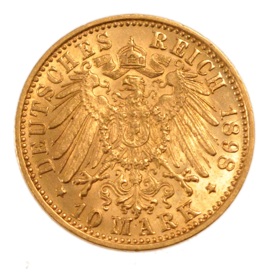 Coin, German States, WURTTEMBERG, Wilhelm II, 10 Mark, 1898, Freudenstadt