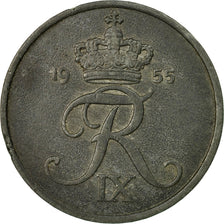 Coin, Denmark, Frederik IX, 5 Öre, 1955, Copenhagen, EF(40-45), Zinc, KM:843.1
