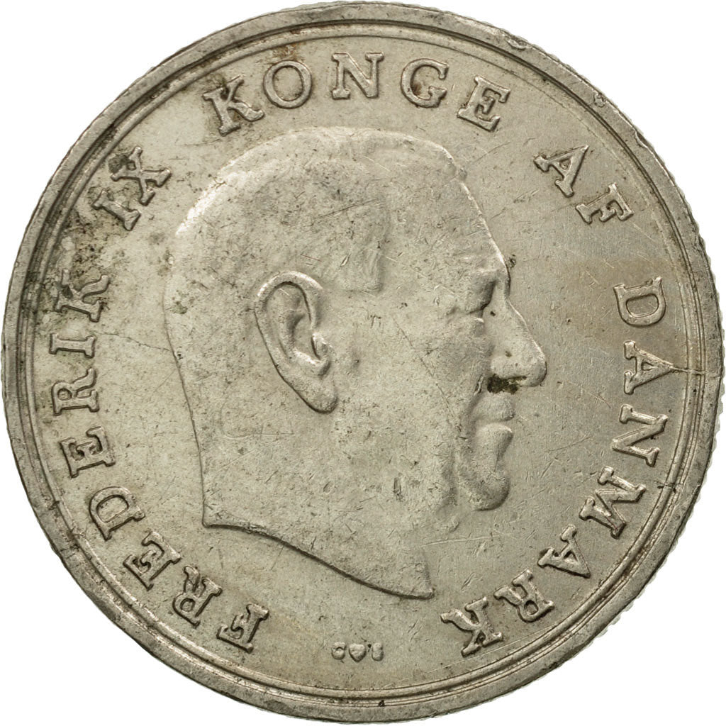 Coin, Denmark, Frederik IX, Krone, 1971, Copenhagen, VF(20-25), Copper-nickel
