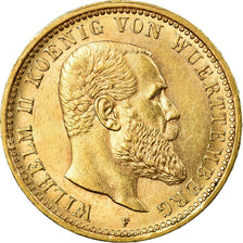Monnaie, Etats allemands, WURTTEMBERG, Wilhelm II, 10 Mark, 1909, Freudenstadt