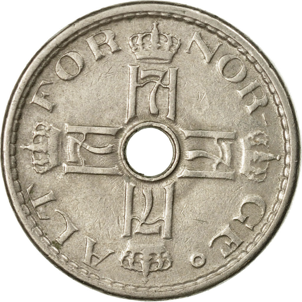 Coin, Norway, Haakon VII, 50 Öre, 1945, EF(40-45), Copper-nickel, KM:386