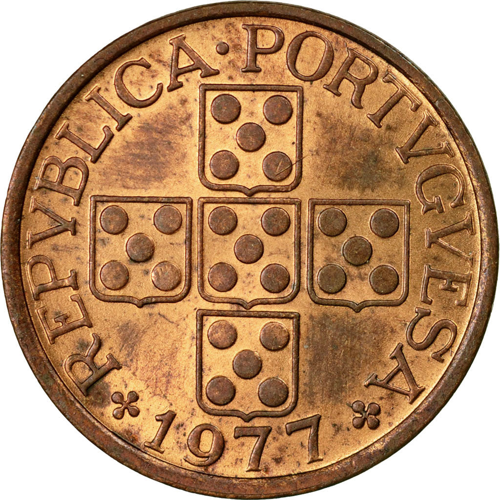 Munten, Portugal, 50 Centavos, 1977, FR+, Bronze, KM:596