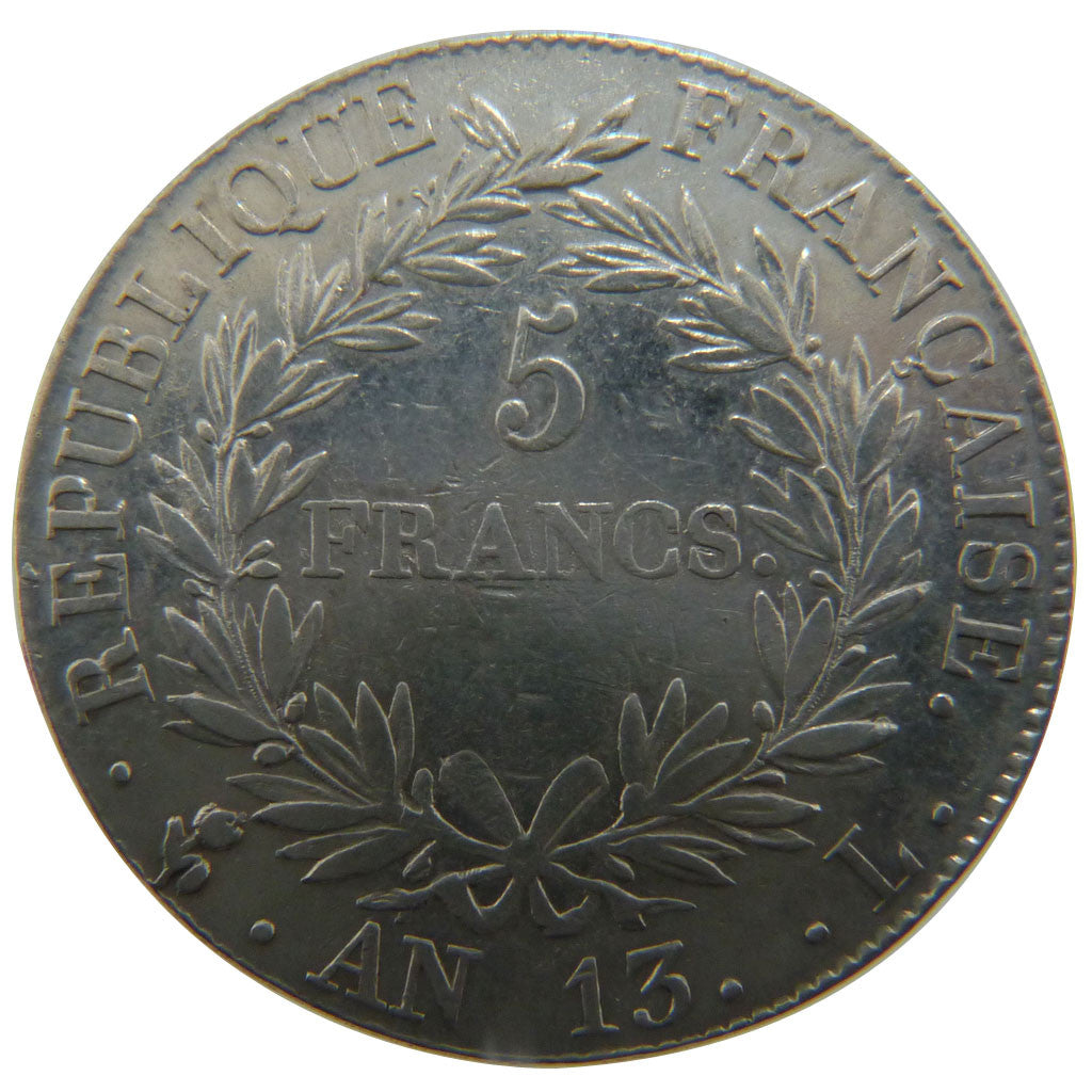 FRANCE, Napoléon I, 5 Francs, 1808, Bayonne, KM #662.9, AU(50-53), Silver, G...