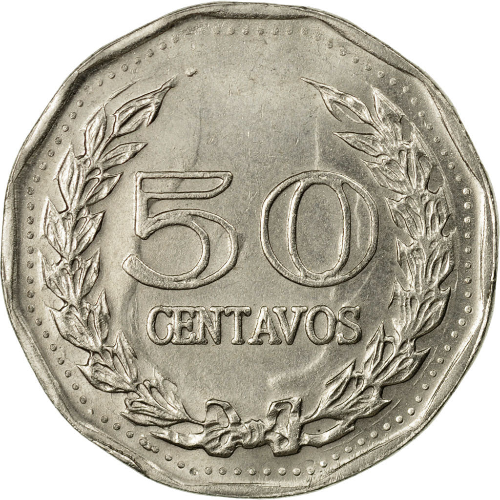 Moneda, Colombia, 50 Centavos, 1972, EBC, Níquel recubierto de acero, KM:244.1