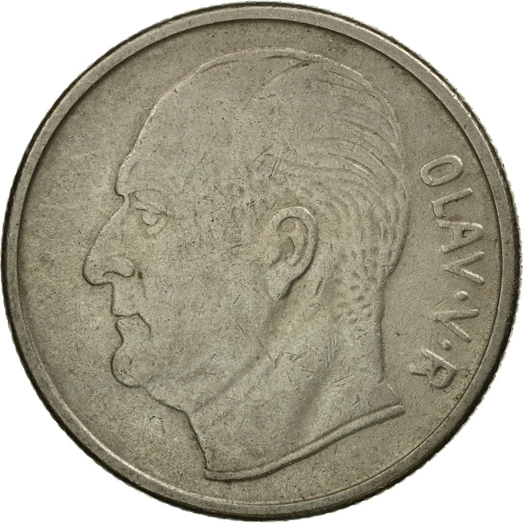 Moneta, Norwegia, Olav V, Krone, 1967, EF(40-45), Miedź-Nikiel, KM:409