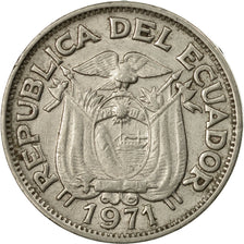Coin, Ecuador, 20 Centavos, 1971, EF(40-45), Nickel Clad Steel, KM:77.1c