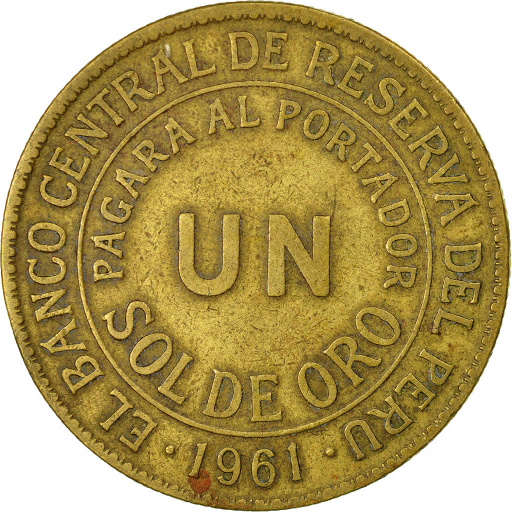 Moneta, Perù, Sol, 1961, Lima, MB+, Ottone, KM:222
