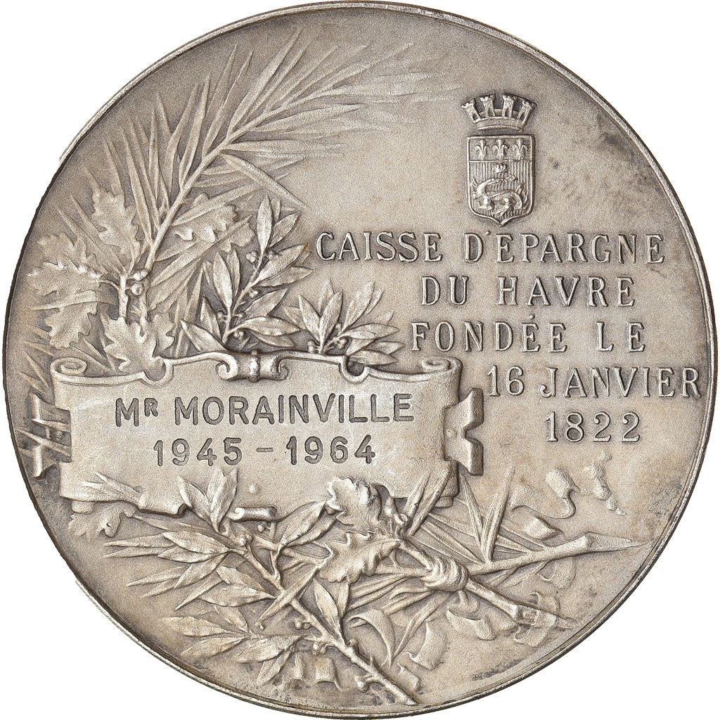 França, Medal, Banco de Poupança, caisse d'Epargne du Havre, 1964, AU(55-58)