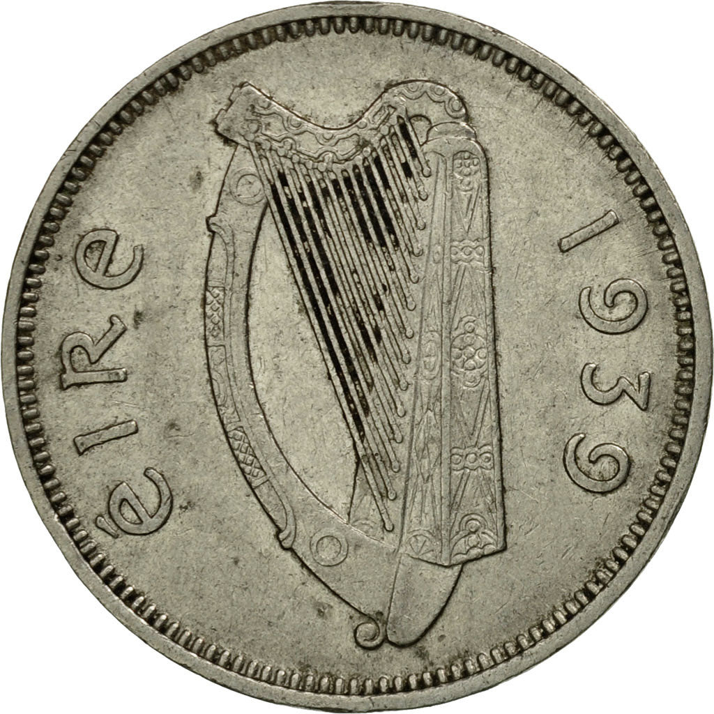 Monnaie, IRELAND REPUBLIC, 6 Pence, 1939, TTB, Nickel, KM:13