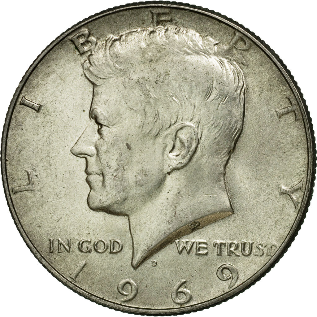 Coin, United States, Kennedy Half Dollar, Half Dollar, 1969, U.S. Mint, Denver