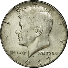 Coin, United States, Kennedy Half Dollar, Half Dollar, 1969, U.S. Mint, Denver