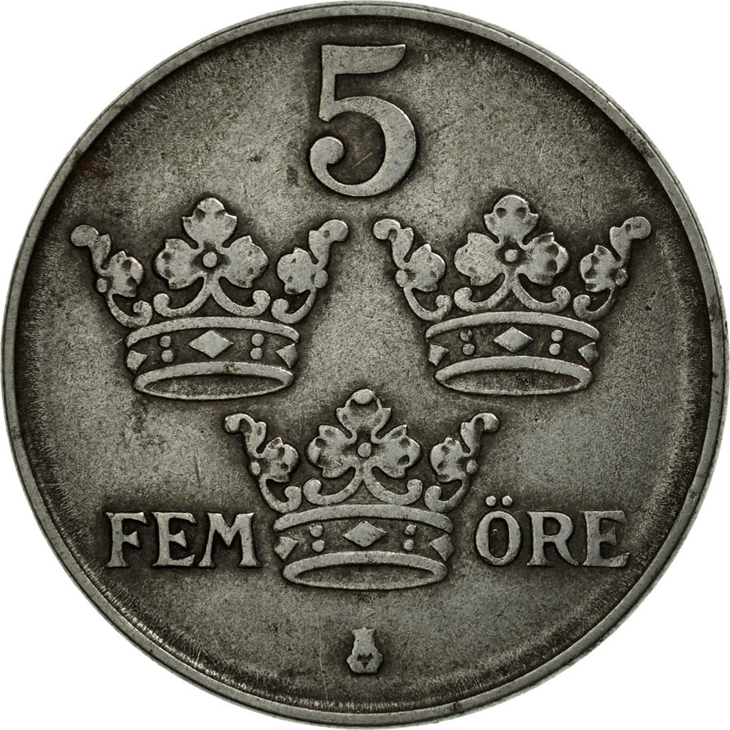 Coin, Sweden, Gustaf V, 5 Öre, 1946, EF(40-45), Iron, KM:812