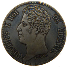 Münze, Frankreich, Charles X, Visite Prince de Salerne, 5 Francs, 1825, Paris