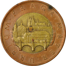 Coin, Czech Republic, 50 Korun, 1993, VF(30-35), Bi-Metallic, KM:1