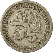 Coin, Czechoslovakia, Koruna, 1922, VF(30-35), Copper-nickel, KM:4
