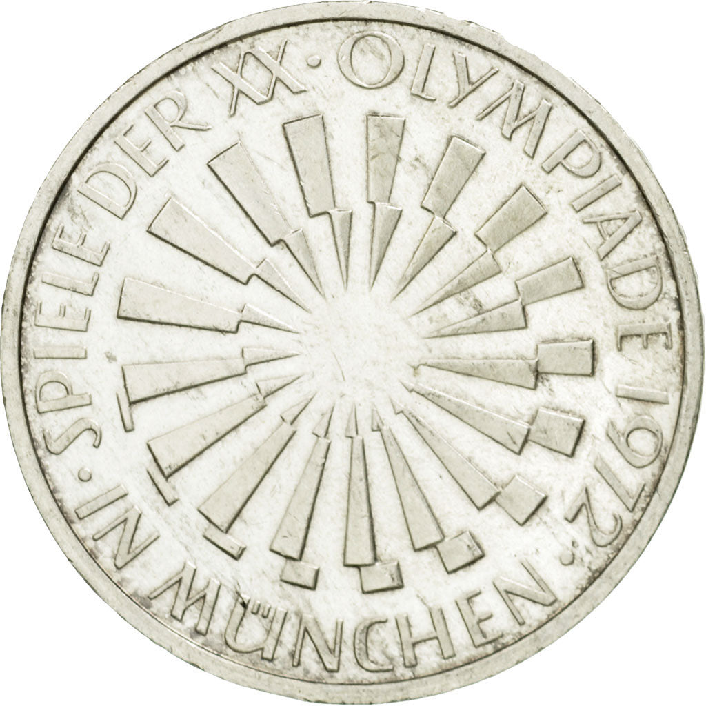 Coin, GERMANY - FEDERAL REPUBLIC, 10 Mark, 1972, Stuttgart, AU(55-58), Silver