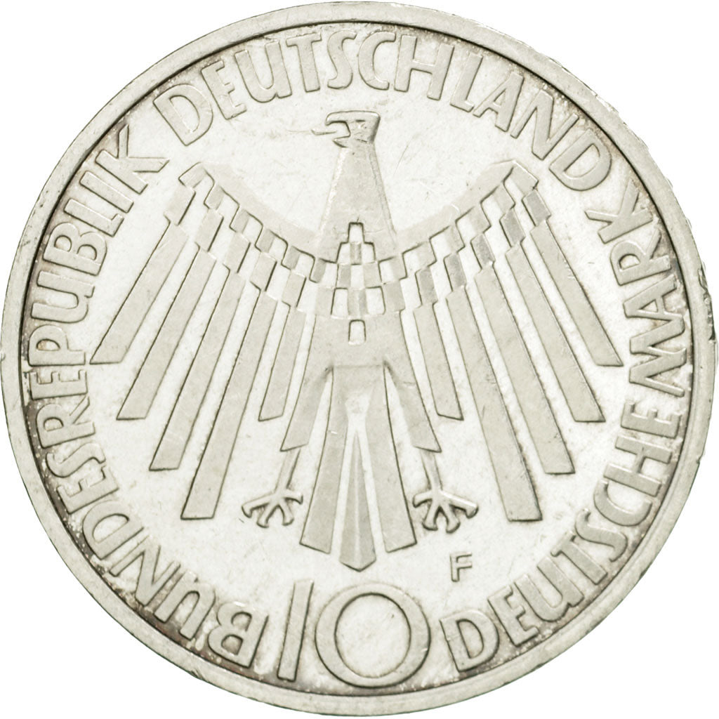 Coin, GERMANY - FEDERAL REPUBLIC, 10 Mark, 1972, Stuttgart, AU(55-58), Silver