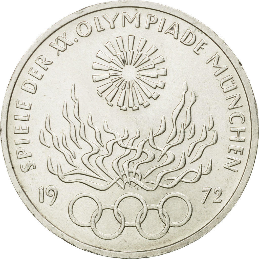 Monnaie, République fédérale allemande, 10 Mark, 1972, Stuttgart, SUP