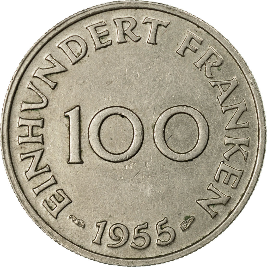 Monnaie, SAARLAND, 100 Franken, 1955, Paris, SUP, Copper-nickel, KM:4