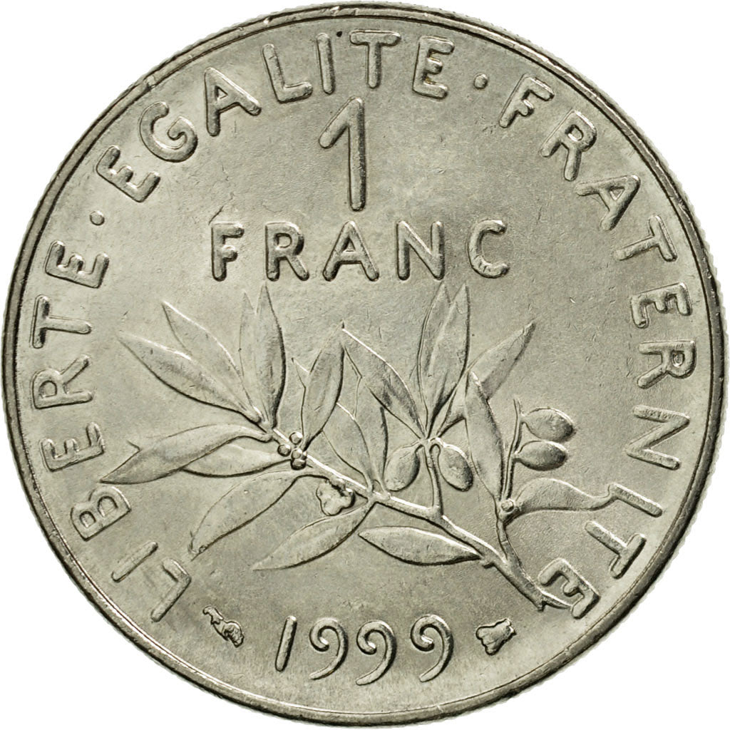 Coin, France, Semeuse, Franc, 1999, Paris, MS(63), Nickel, KM:925.1, Le
