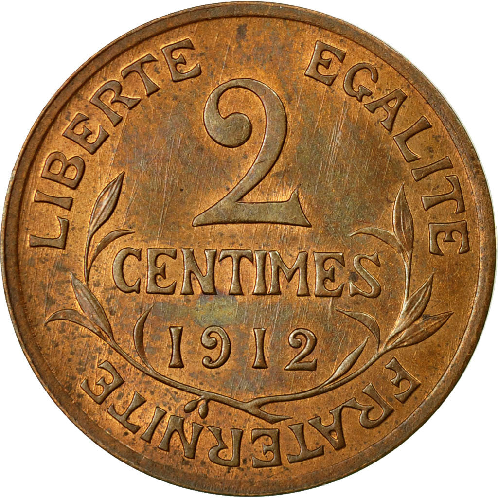 Coin, France, Dupuis, 2 Centimes, 1912, Paris, AU(55-58), Bronze, KM:841, Le