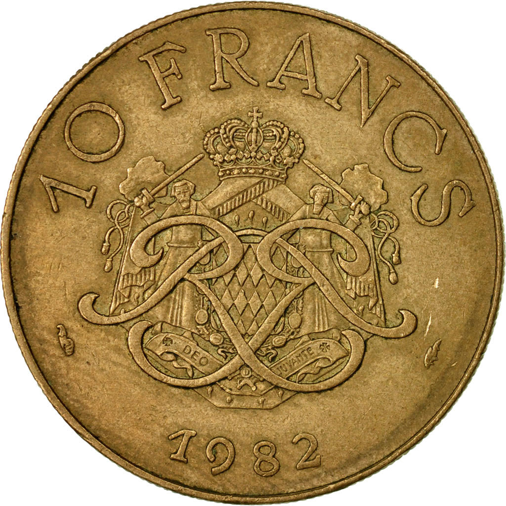 Monnaie, Monaco, Rainier III, 10 Francs, 1982, TB+, Copper-Nickel-Aluminum