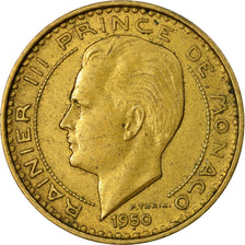 Coin, Monaco, Rainier III, 10 Francs, 1950, VF(30-35), Aluminum-Bronze, KM:130