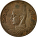 Moneda, Egipto, Farouk, Millieme, 1950/AH1369, British Royal Mint, MBC, Bronce