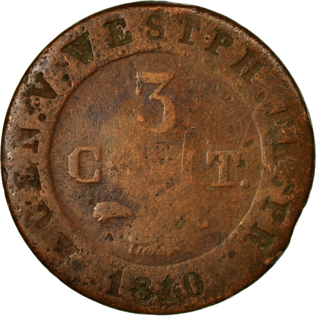 Coin, German States, WESTPHALIA, Jerome, 3 Centimes, 1810, VF(20-25), Copper