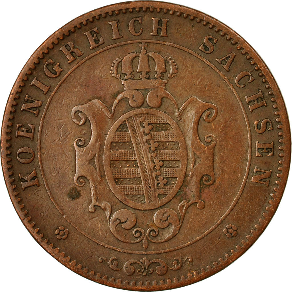 Monnaie, Etats allemands, SAXONY-ALBERTINE, Johann, 5 Pfennig, 1862, Dresde