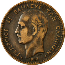 Coin, Greece, George I, 10 Lepta, 1882, VF(30-35), Copper, KM:55