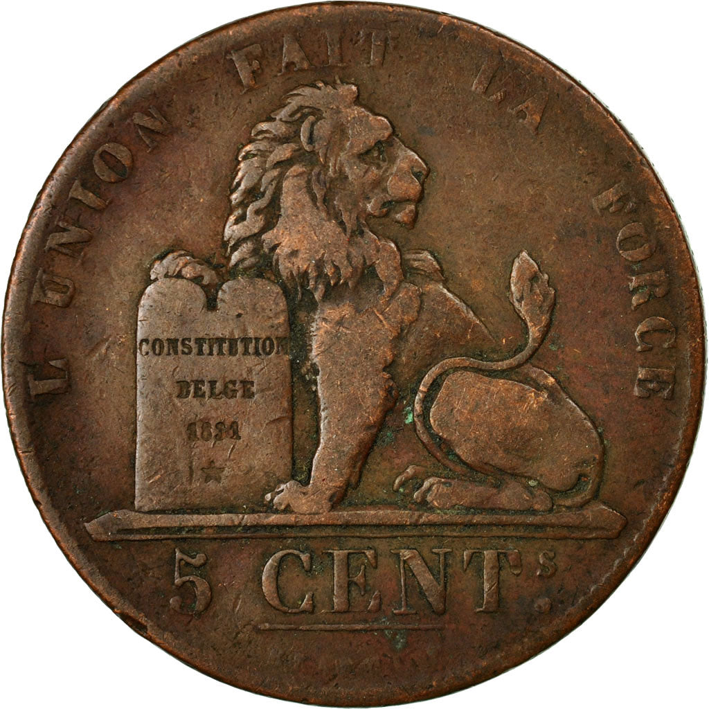 Coin, Belgium, Leopold I, 5 Centimes, 1837, VF(30-35), Copper, KM:5.1