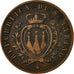Coin, San Marino, 5 Centesimi, 1869, Rome, VF(30-35), Copper, KM:1