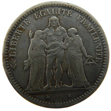 FRANCE, Hercule, 5 Francs, 1871, Paris, VF(30-35), Silver, Gadoury #744, 24.80