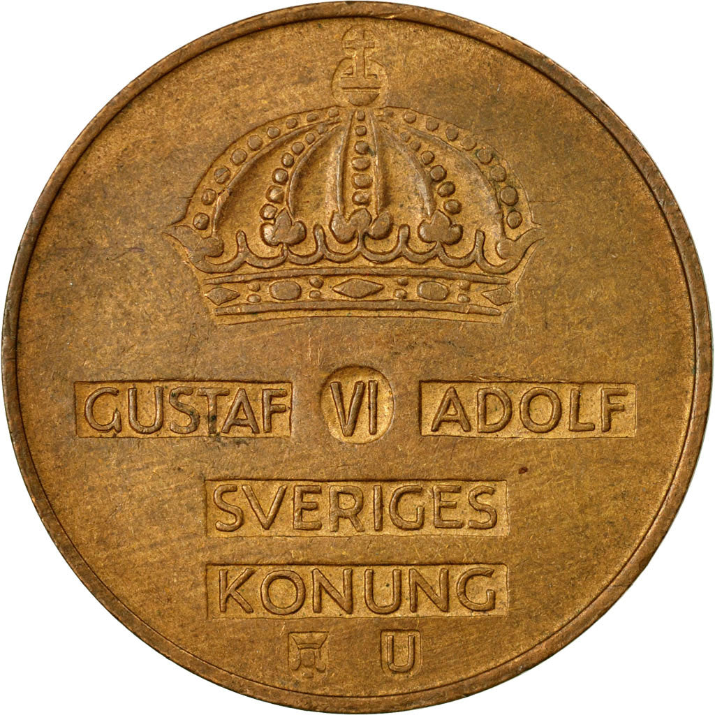 Moneta, Svezia, Gustaf VI, 5 Öre, 1968, BB, Bronzo, KM:822