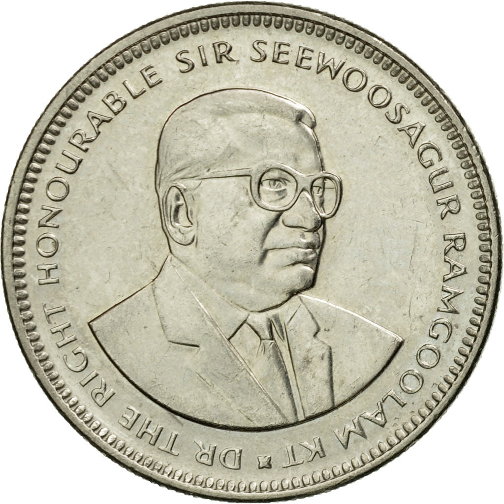 Coin, Mauritius, 1/2 Rupee, 1991, MS(60-62), Nickel plated steel, KM:54