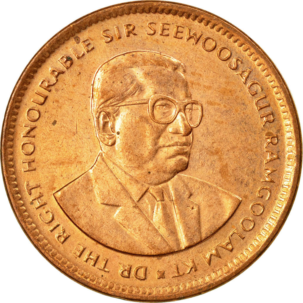 Coin, Mauritius, 5 Cents, 1995, AU(50-53), Copper Plated Steel, KM:52