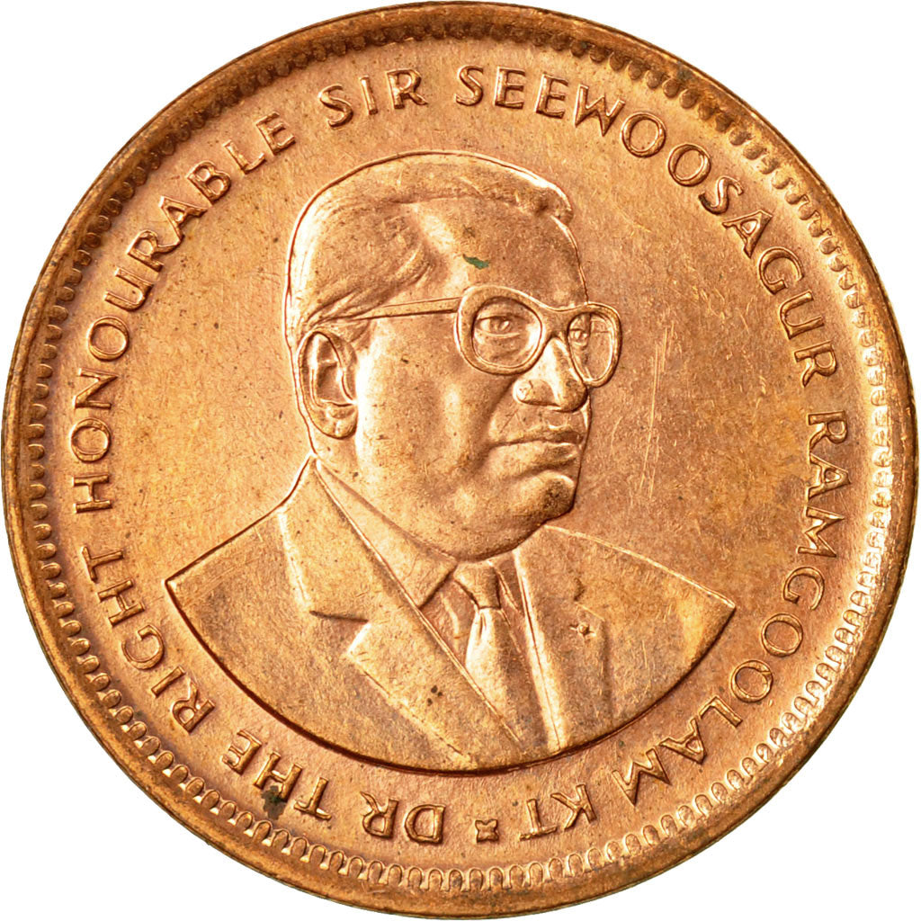 Coin, Mauritius, 5 Cents, 1995, MS(60-62), Copper Plated Steel, KM:52