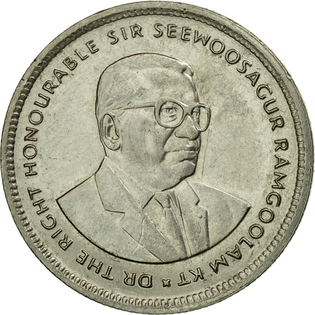 Monnaie, Mauritius, 20 Cents, 1993, TTB, Nickel plated steel, KM:53