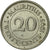 Moneta, Mauritius, 20 Cents, 1993, EF(40-45), Nickel platerowany stalą, KM:53