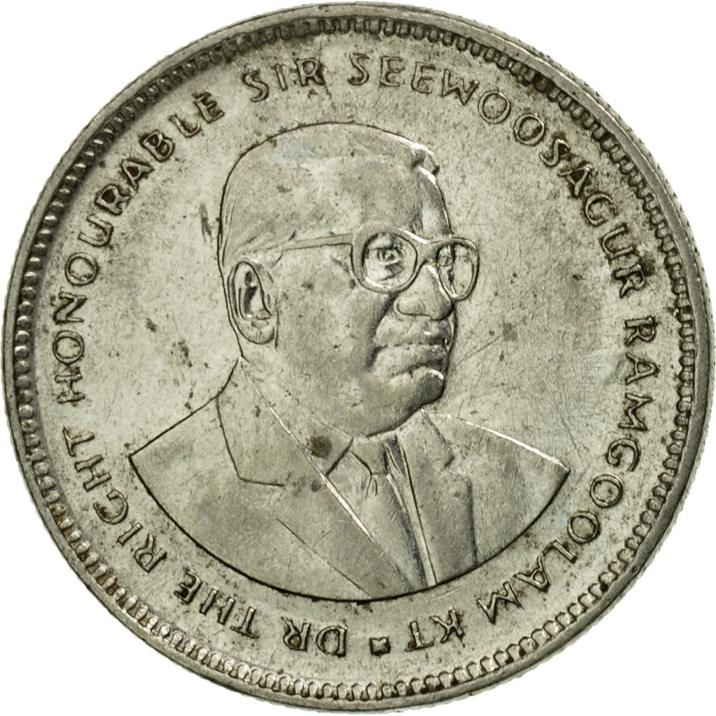 Münze, Mauritius, 20 Cents, 1987, S, Nickel plated steel, KM:53
