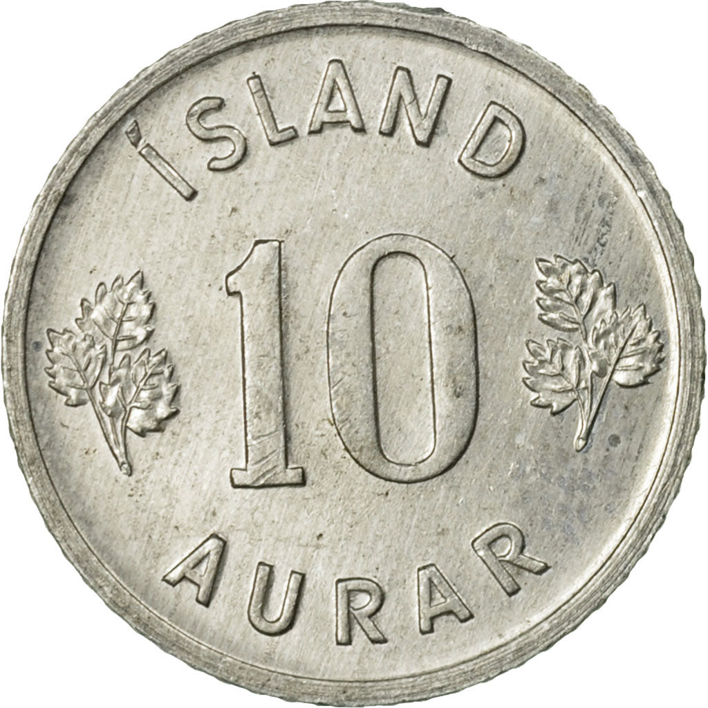 Coin, Iceland, 10 Aurar, 1974, AU(55-58), Aluminum, KM:10a