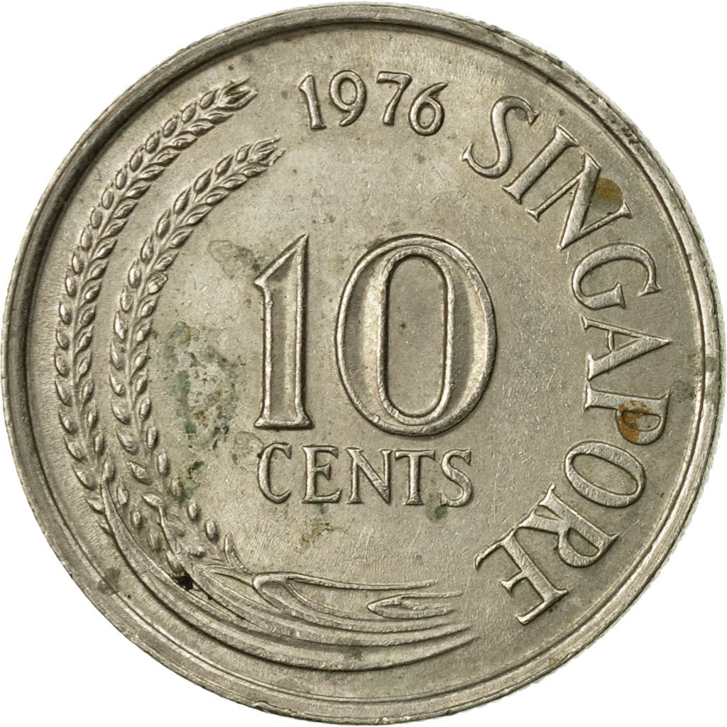 Coin, Singapore, 10 Cents, 1976, Singapore Mint, VF(30-35), Copper-nickel, KM:3