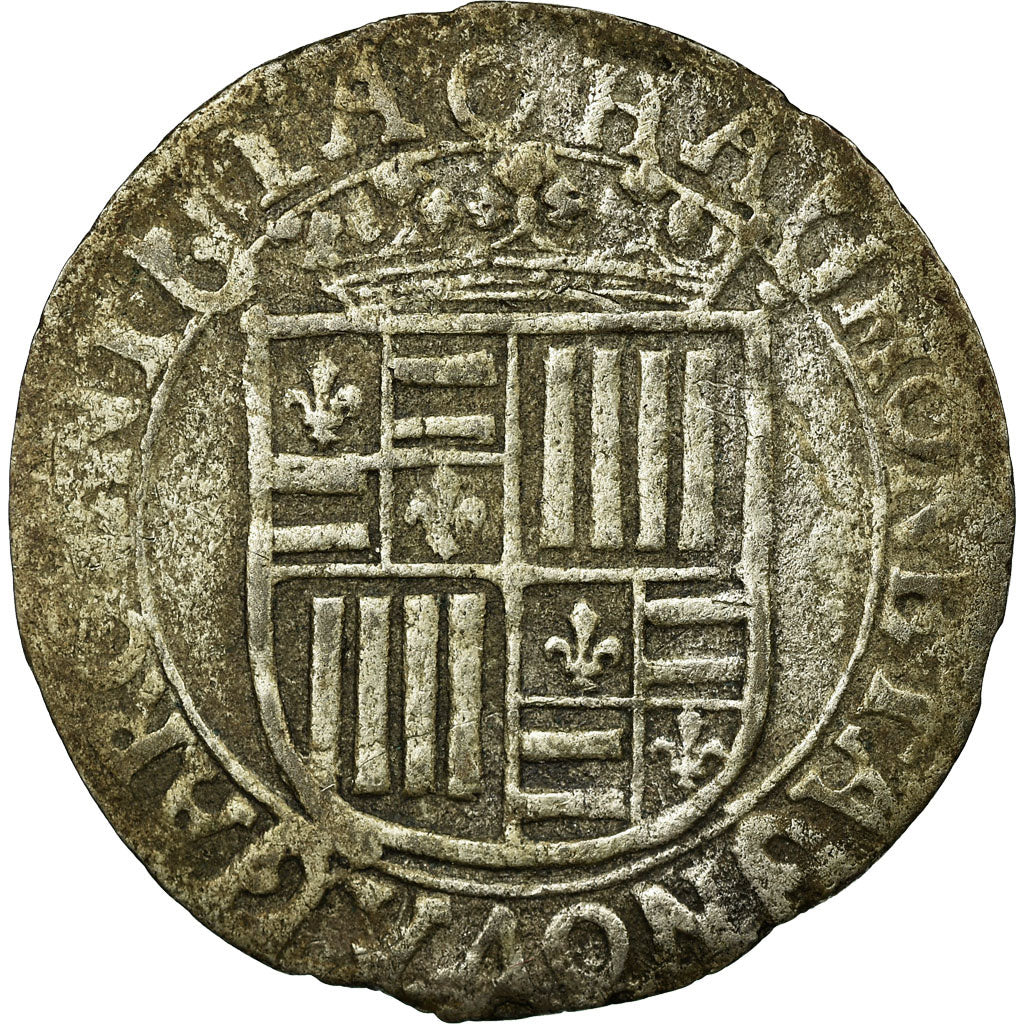 Moneta, Francia, Château Regnault, 4 Patards, BB+, Argento, Boudeau:manque