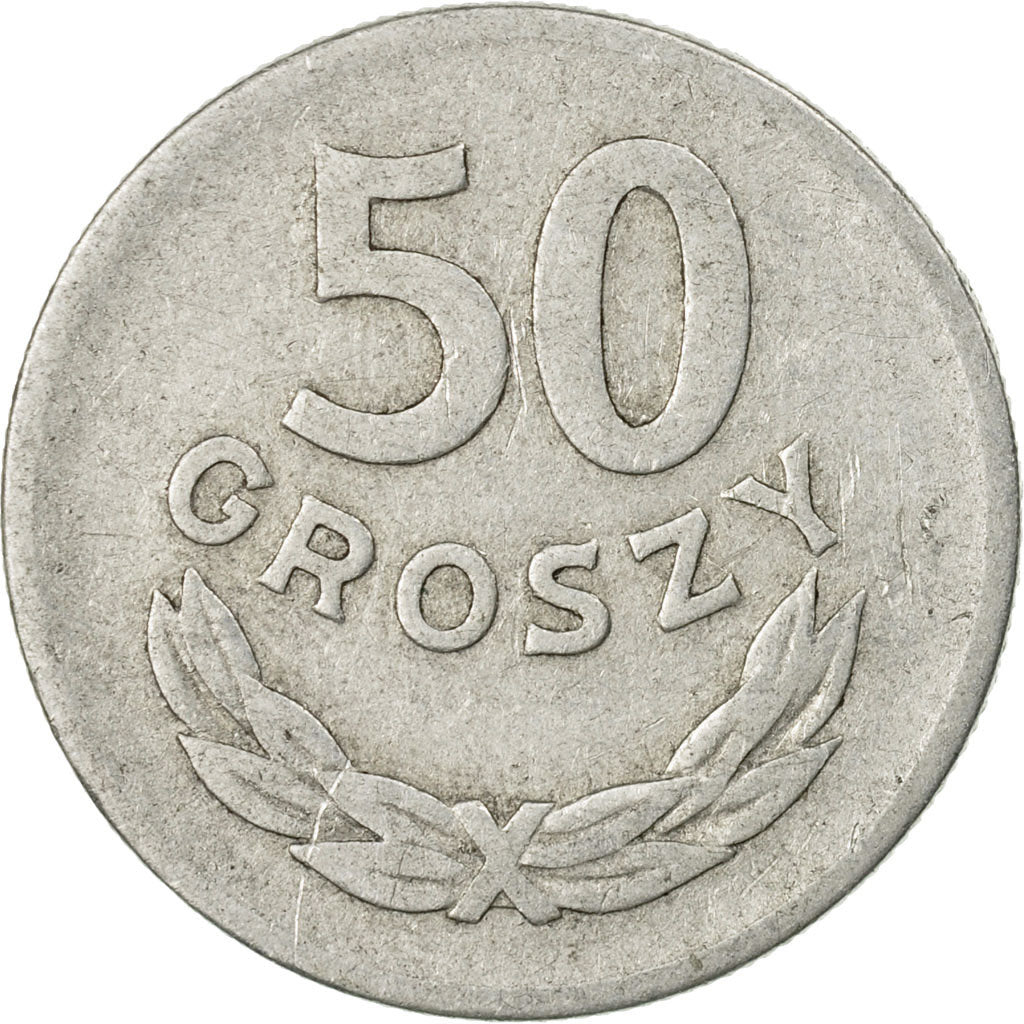 Coin, Poland, 50 Groszy, 1957, Warsaw, EF(40-45), Aluminum, KM:48.1