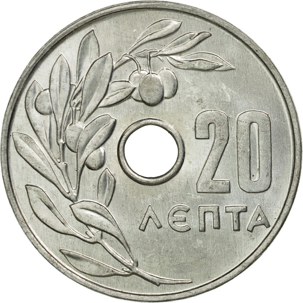 Münze, Griechenland, 20 Lepta, 1969, VZ+, Aluminium, KM:79