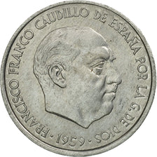 Coin, Spain, Francisco Franco, caudillo, 10 Centimos, 1959, AU(55-58), Aluminum