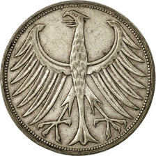 Coin, GERMANY - FEDERAL REPUBLIC, 5 Mark, 1951, Stuttgart, EF(40-45), Silver