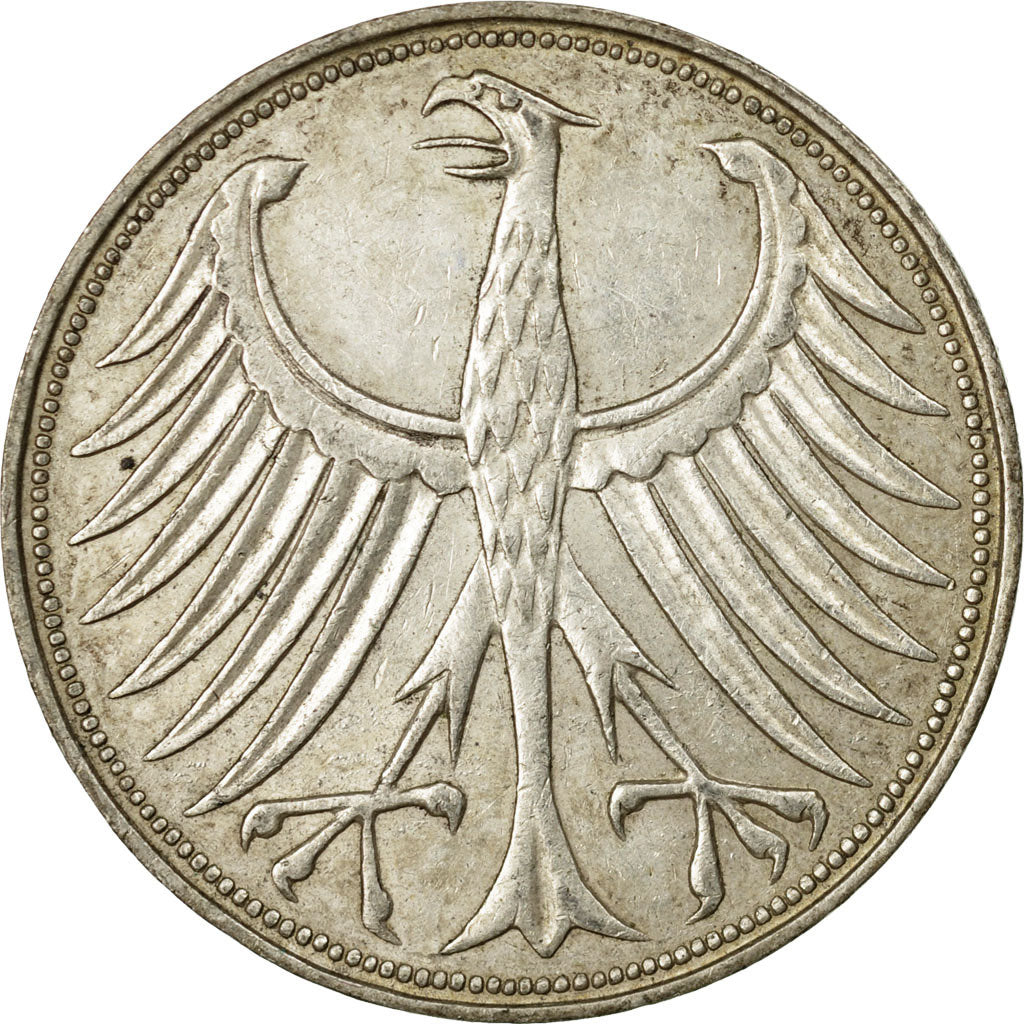 Coin, GERMANY - FEDERAL REPUBLIC, 5 Mark, 1966, Munich, EF(40-45), Silver