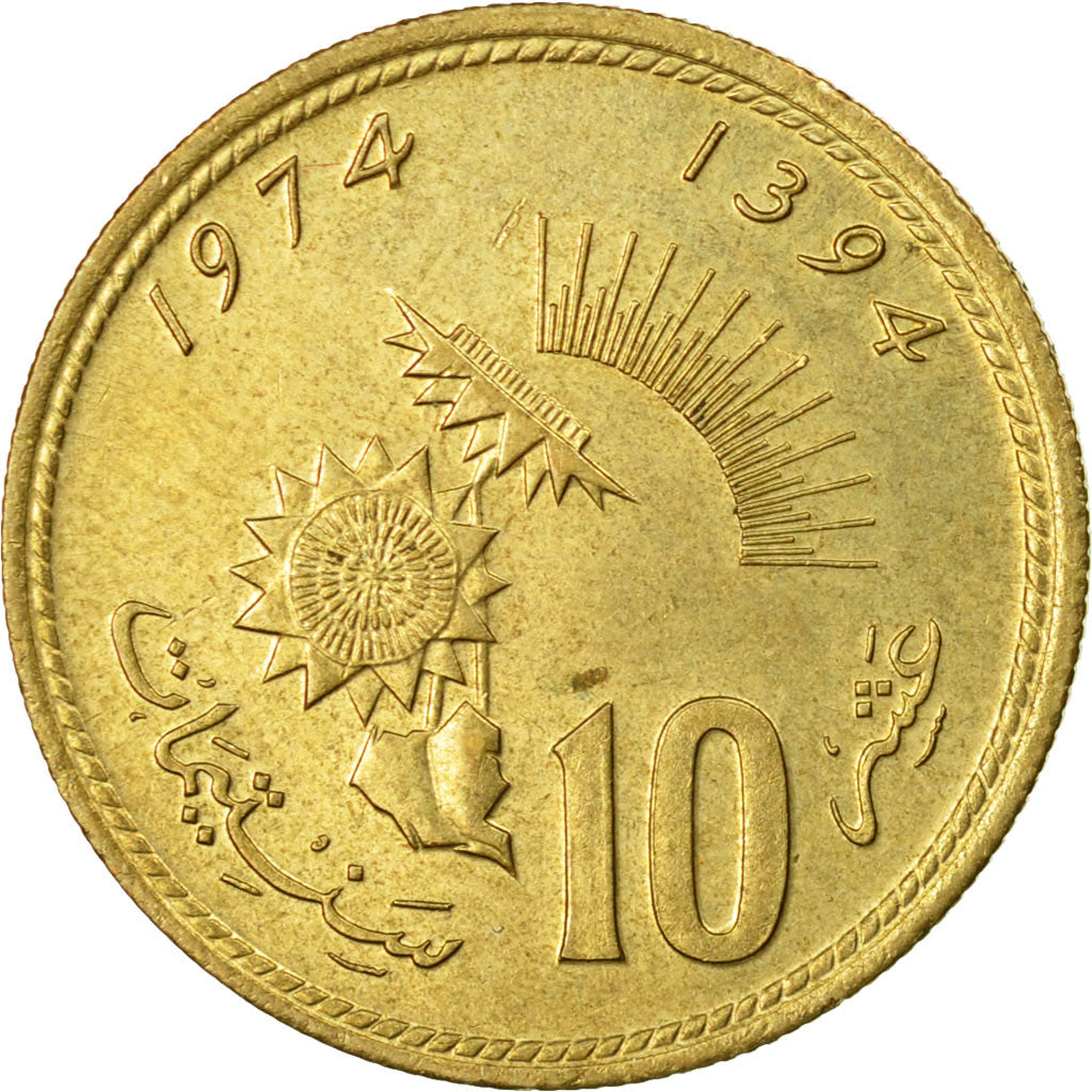 Monnaie, Maroc, al-Hassan II, 10 Santimat, 1974/AH1394, Paris, TTB